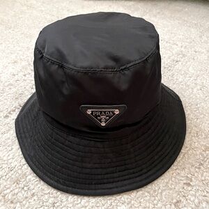 Prada Re-Edition Black Nylon Bucket Hat
